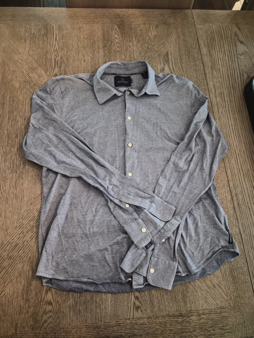 Scotch & Soda Men's Light Gray Button-Down Shirt